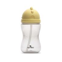 Vaikiškas šiaudelis puodelis Lorelli geltonas/pilkas 12+ mėn. 300 ml