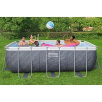 BESTWAY - Steel Pro Max lauko pripučiamas baseinas - 412 x 201 x 122 cm - Stačiakampis (Filtras su užpildu, kopėčios, 1 užpildas)