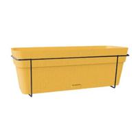 Stefanplast balkono gėlių vazonas 2168404 50x18x17cm, geltonas, metalinis laikiklis, vandens talpa, 9.5l, 100% perdirbamas