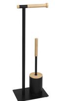 Brabantia tualetinio popieriaus ir tualeto šepečio stovas, juodas, 16 x 22 x 62 cm