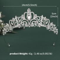 Vestuvinė tiara korėjietiško stiliaus saldūs vestuviniai aksesuarai iš krištolinio akmens princesės karūna foto papuošalai prabangūs cirkonio karūna gray