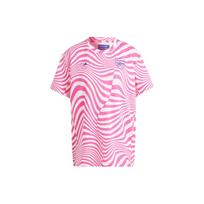 Adidas X Stella McCartney Striped Color Block Round Neck Short Sleeve T-Shirt Women Tops Pink IA1497 S