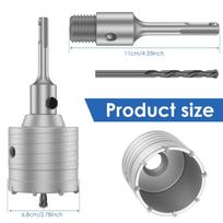 110 mm tuščiaviduris grąžtas su SDS Plus adapteriu, 68 mm / 2,68 colio skylių pjūklas, tuščiaviduris grąžtas mūrui, betonui, marmurui 110mm&Round