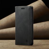 iPhone 16 Pro dėklas-piniginė su atverčiamu dangteliu, pagamintas iš vintažinės odos, su RFID apsaugos kortelių lizdu, matinė retro folio tipo dangtelis moterims ir vyrams (4 spalvos) iPhone 16 Pro juoda
