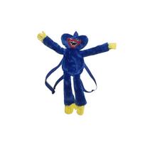 (Blue) Poppy Playtime Huggy Wuggy Plush Backpack Kissy Missy School Bag mėlyna