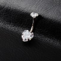 Personality Stainless Steel Heart Navel Button Piercing Zircon Pendant Body Jewelry Sexy Style Crystal Belly Piercing Summer Barefoot Sandals&Ears sidabras