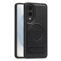 Applicable to S25EDGE mobile phone case crystal shield magnetic suction bracket all-inclusive PU leather S25 protective cover factory S25 EDGE juoda
