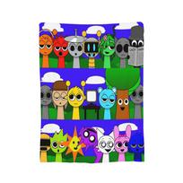 Ponas Linksmas Kompiuteris Sprunki Flaneliniai pledai Muzikos maišymo žaidimas Mesti pledai sofai lovai svetainei kilimėlis gabalas, 75x90cm green