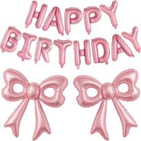 16 Inch HAPPY BIRTHDAY Letters Foil Helium Alphabet for Happy Birthday/ Banner Letter Balloon Kit rožinė