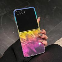 Samsung Z Flip7 Foldable Phone Case, Compatible with Z Flip6/5, Color-Plated Feather Magnetic Protective Case