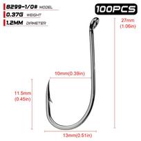 PROBEROS masinis viengubas kabliukas su spygliuočių kabliuku 100vnt/maišelis, tinkantis Lure Lake 1/0#(100pcs/box)