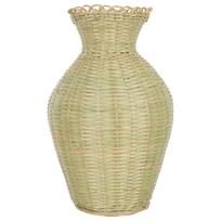 Bambukinė vaza, pintas gėlių krepšelis, stalo, elegantiškas, rankų darbo, pastoralinio stiliaus, dekoratyvinei kompozicijai, vazonai, augalai, vidaus 22cm/ 8cm /8cm beige