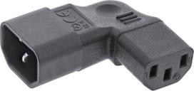 InLine ® Maitinimo adapteris IEC 60320 C14 / C13, kairysis/dešinis kampas, 3 kontaktų. šalto prietaiso vienetai