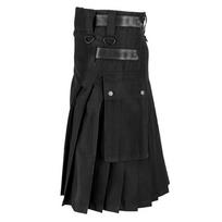 SEN Vyriški vintage Kilt Scotland Gothic Fashion Kendo kišeniniai sijonai škotiški drabužiai M juoda