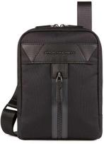Piquadro, Trakai, Shoulder Bag, Textile Crossbody Bag, Juodas, 23 x 17 x 5 cm, For Women