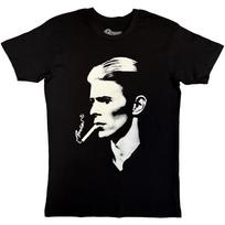 David Bowie 100% Cotton T-shirt Mens Tees Top Smoke Side profile new Official Mens Black 2XL