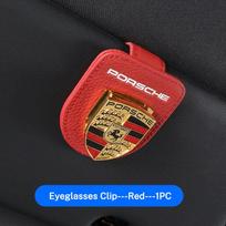 KWPV2 Automobilio logotipas Akinių laikiklis Akinių laikymo spaustukas Porsche Cayenne Panamera Macan 911 Taycan Boxster Cayman 918 Pajun Aksesuarams red