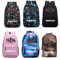 (Black/Blue) Roblox Backpack School Travel Bag for Boy and Girl juoda