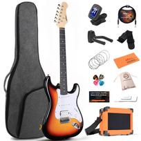 ADM Electric Guitar Beginner Kit, 39-inch Full Size Guitar Package with Amplifier, Bag, Strap, Strings, Tuner, Cable, and Picks (Sunburst)