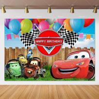 Disney Pixar Cars Žaibas Makvynas nuotraukų fonas gimtadienio vakarėliui, studijinis nuotraukų fonas vaikams, kūdikiams ir kūdikių sutiktuvių vakarėliams, AS41 China Mainland&Thin Cloth 60x40cm