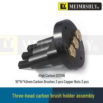 Copper Graphite Spring Surface Grinder Brush Set D374N-10*14*40mm - 3 Hole Holder 10*14*40mm - 3 Hole Brush Holder Full Set