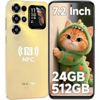 Atnaujintas - Telefonas Nešiojamas OUKITEL C68 Plus 24GB+512GB Ekranas 7.2  6000mAh Išmanusis telefonas Atrakintas 64MP Telefonas Android 15 Dvi SIM kortelės/NFC Auksinis