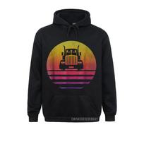 Vintage Trucker Truck Driver Silhouette Distressed Harajuku Cosie megztiniai, skirti unisex gobtuvai Drabužiai ilgomis rankovėmis Juokingi 2XL brown