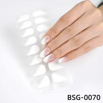 Prancūziško gelinio manikiūro lipdukai karšto štampavimo nagų lakas plėvelė pusiau kieti nagų lipdukai BSG-0252 beige