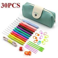 30vnt/35vnt Nėrimo kabliukų ir Verpalų Aliuminio Mezgimo Virbalų Rinkinys su Laikymo Dėklu 1Set/30Pcs