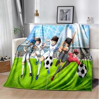 Anime Captain Tsubasa Futbolo Animacinis Pledas, Minkštas Mesti Pledas Namams Miegamajam Lovai Sofai Piknikui Kelionei Biurui Dangalas Vaikui 75x90cm