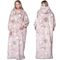 Antklodė Oversize Šilta Stora Antklodė-Bluzonas 2IN1 XXL Ilga Katės Kailis[Kb-Xl7] white