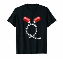 Qanon Sekite baltąjį triušį Raudona piliulė The Q Anon Pilled Juodi unisex marškinėliai S