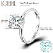 925 Sterling Silver 3CT sužadėtuvių žiedas, Moissanita ovalus papuošalas D Vvs1 Vestuvės 9mm-9# white