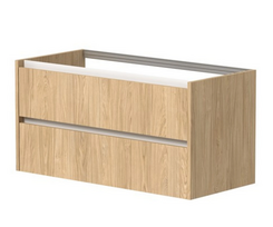 Apatinė spintelė po praustuvu KAME City, BU/12-3DR/35P3, balti profiliai, 120 cm, Šviesus ąžuolas