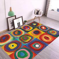 Trendy Concentric Circles Area Rug Abstract Geometric Art Rug Carpet Home Decor Rugs Persian Rug Hallway Bathroom Anti-slip Mat 40X60cm-16x24in