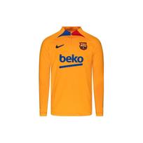 Nike Barcelona futbolo treniruočių ilgomis rankovėmis marškinėliai su užtrauktuku ir logotipu spaudiniu Vyriški viršutiniai drabužiai Oranžiniai DH7682-837 M