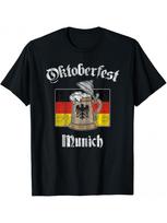 NAUJAS RIBOTAS Oktoberfest Miunchenas Vokietijos Vėliava Alaus Puodelis Stilingi Marškinėliai GAMINAMA JAV Harajuku Marškinėliai S gray