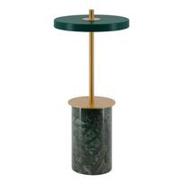 Iš marmuro stalinis šviestuvas žalios spalvos LED su pritemdymo funkcija (aukštis 25,5 cm) su metaliniu gaubtu Asteria Move Mini – UMAGE