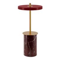 Iš marmuro stalinis šviestuvas raudonos spalvos LED su pritemdymo funkcija (aukštis 25,5 cm) su metaliniu gaubtu Asteria Move Mini – UMAGE
