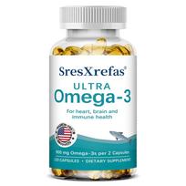 Pure, high-concentration Omega-3 fish oil, beneficial for heart, brain, and immune system health, 120 capsules. 120 Capsules