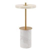 Iš marmuro stalinis šviestuvas kreminės spalvos LED su pritemdymo funkcija (aukštis 25,5 cm) su metaliniu gaubtu Asteria Move Mini – UMAGE