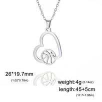 Heart Soccer Pendant Stainless Steel Necklace Men Women Link Chain Jewelry On The Neck Sport Pendants Birthday Gifts 2026 Trend