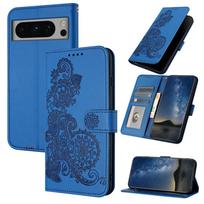 Suitable for Google 9PRO mobile phone leather case, Google 8 solid color embossed card protective case MOTO G84 totem google 8pro karališkos mėlynos spalvos