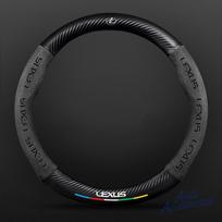 38cm Universal Carbon Fiber Leather Car Steering Wheel Cover Anti Slip For Lexus FSPORT LBX NX RX 350h 450h ES UX GS GX IS LS LX