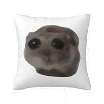 This Is Me If You Even Care Sad Hamster Meme Pillowcase Polyester Cushion Cover Throw Pillow Case Cover Home Dropshipping 18' Peach skin 18*18(CM)-1Pcs