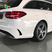 ABHX-Galinio buferio spoilerio šoninis deflektorius Mercedes For Benz C klasės universalui S205 C180 C200 For AMG Juodas juoda