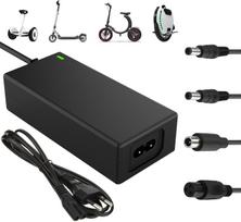 Elektrinio paspirtuko įkroviklis, 42V 2A, su 4 jungtimis, balansiniams dviratukams, elektriniams paspirtukams ir Xiaomi M365/Pro 2 gray