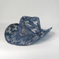 Western Denim Cowboy Hat For Women Men Felt Wide Brim Cowboy Cowgirl Hat For Party Costume Dress Up Cosplay Cowboy Hat 56-58cm