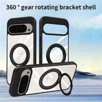 Case For Google Pixel 9 Pro XL 10 9A Pixel10 10Pro Magnetic For MagSafe 360 Ring Stand Matte Transparent Cover Shockproof Bumper For Pixel 9