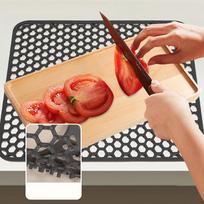 Kitchen Sink Mat Countertop with Center Hole Reusable Protector Silicone Drain Pad for juoda